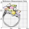 Slickblue Kered Cocktail Ring - Multi-Color CZ in Polished Stainless Steel, Fashion Jewelry for Women, Size 5-10 - 3 of 4