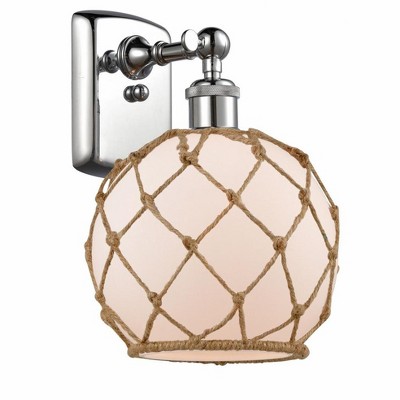 Farmhouse Rope - 1 Light Wall Sconce In Industrial Style-13 Inches Tall and 8 Inches Wide
