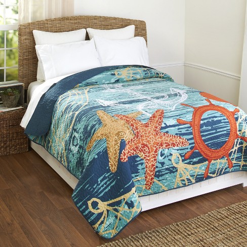 Lakeside Nautical Bed Quilt With Ocean, Beachy Duvet Cover King Size Canada