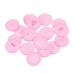Unique Bargains Sewing Resin Round Flat 4-Hole Replacement Craft Buttons 20 Pcs - 1 of 4