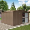 NicBex Metal Outdoor Storage Shed with Lockable Doors and Windows to Store Car,Bike,Garbage Can for Garden/Patio/Backyard,Brown - 4 of 4
