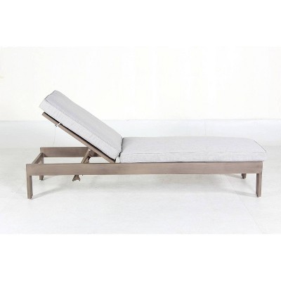 Aruba Patio Chaise Lounge Chair with Sunbrella Cushions - Gray - Teva Patio Furniture