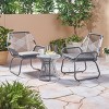 Christopher Knight Home Milano 3 piece Outdoor Wicker Wrap Chat Set with Cushion, Gray/White - 2 of 4