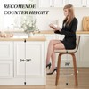 Bekrvio 26" Counter Height Bar Stools - PU Leather Swivel, L Shape Back, Upholstered, Mid-Century Modern Chairs for Kitchen Counter Island - 3 of 4