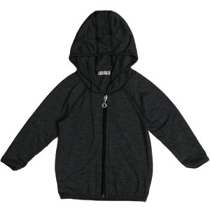 Boy's Long Sleeve Zip Hoodie with Binding Heather - Cozii - 1 of 1