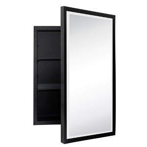 TEHOME Rectangular Metal Framed Recessed Bathroom Medicine Cabinet with Mirror - 1 of 4