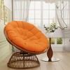 COWLOWN Orange Color Wicker Chair with 360 Rotation & Cushion, Boho Chic Adjustable Accent Chair with Frame for Relaxing in Bedrooms or Living Spaces - 2 of 4