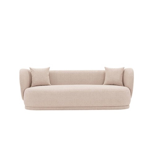 Siri Contemporary Linen Upholstered Sofa With Pillows Wheat - Manhattan ...