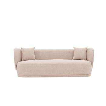 Siri Contemporary Linen Upholstered Sofa with Pillows - Manhattan Comfort