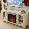 PAGED TV Stand with 18" Fireplace, Faux Stone Entertainment Console with 2-Door Storage & Adjustable Shelves, TV Stands for Living Room - 2 of 4