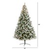 Nearly Natural 9-ft Flocked Oregon Pine Artificial Christmas Tree with 600 Clear Lights and 1580 Bendable Branches - 2 of 4