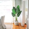Artificial Bird of Paradise Plant Fake Palm Tree, 8 Trunks Faux Leaves for Indoor Outdoor Decor, Housewarming Gift - 3 of 4