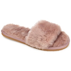Journee Collection Womens Dawn Comfort Insole Slip On Slide Open Toe Slippers - 1 of 4