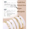 14k Chunky Gold Bracelets for Women Non Tarnish, Womens Gold Bracelet Stack Layered Chunky Chain Bracelets Waterproof Link - 4 of 4