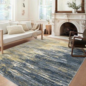 Washable Runner Rug  Entryway Runner Rug Non Slip Low Pile Hallway Runners Indoor Soft  Abstract Throw Rugs for Entrance  Bedroom - 1 of 4