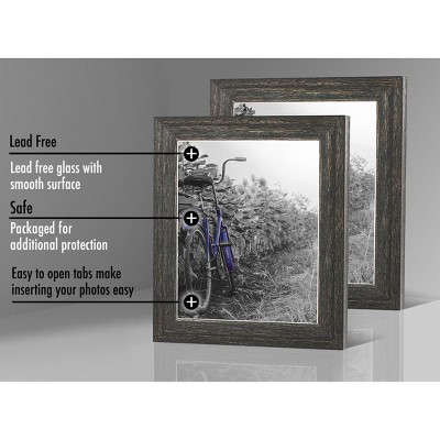 Rustic Brown 8x10 Distressed Wood Picture Frame Set