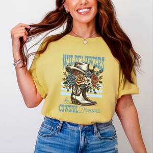 Simply Sage Market Wildflowers Cowgirl Dreams Garment Dyed Tee - 1 of 4