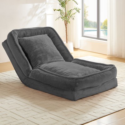 Mjkone Foldable Lazy Sofa, 3-in-1 Fold Small Tatami Sofa Bed,Lounge Chair Sofa by day,Pet Friendly Couch