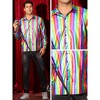 Lars Amadeus Men's Button Down Disco Party Shiny Printed Shirts - 4 of 4