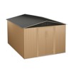 Outdoor Storage Shed, 8x8FT Large Metal Storage Shed, Metal Garden Tool Shed w/Roof, Door & Lock, Waterproof & Anti-UV, for Patio Garden Yard, Brown - 2 of 4