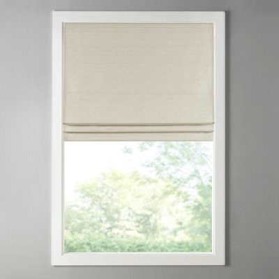 Vynxaria 31"Wx64"L Printed Faux Silk Room Darkening Cordless Roman Shade,Ivory(Only 1 PC)