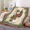 Christmas Snowman Flannel Throw Blanket Soft Warm Flannel Fabric with Snowman Holly Berry Winter Design,Christmas Decorations, Christmas Gift. - 4 of 4