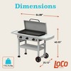Loco Cookers 36 Inch 3-Burner Classic SmartTemp Outdoor Flat Top Propane Gas Grill and 5 Piece Griddle Breakfast Cooking Accessory Kit w/Bacon Press - 4 of 4
