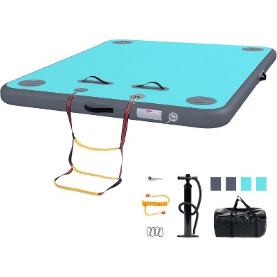Real Relax Inflatable Floating Dock for Lake, Floating Platform for Pool Beach Ocean with Rope Ladder,Non-Slip Surface, 6 Inch Thick PVC Construction