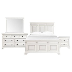 4pc Queen Trent Panel Bedroom Set White - Picket House Furnishings
