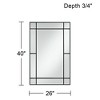 Noble Park Barrett Rectangular Vanity Wall Mirror Modern Beveled Matte Black Wood Frame 26" Wide for Bathroom Bedroom Living Room Home Entryway House - 4 of 4