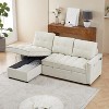 MAYEERTY 78.75 Inch Reclining Sofa Pull Out Sofa Bed USB Type C Ports L Shaped Sectional Reclining Storage Arm Organizer Pocket Living Room - 3 of 4