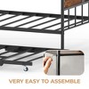 Daybed with Trundle, Metal Twin Size Day Bed with Stylish Headboard, Sofa Bed Frame with Pop Up Foldable Trundle Bed - 3 of 4