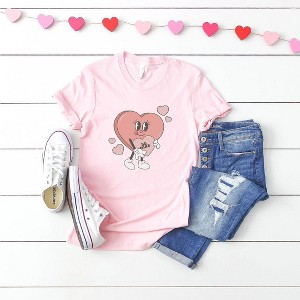 Simply Sage Market Women's Be Mine Heart Cartoon Short Sleeve Graphic Tee - 1 of 4