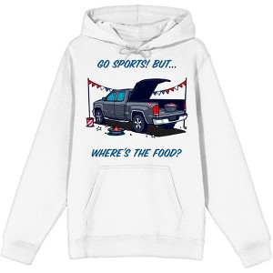 Go Sports! But Where's the Food? Adult Long Sleeve Hoodie - 1 of 2