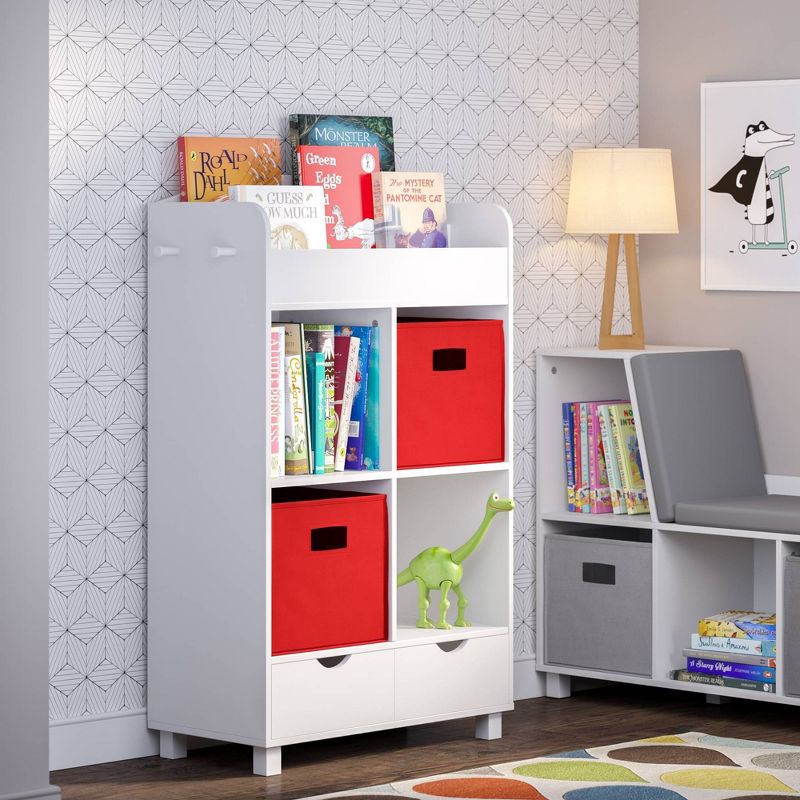 Kids' Book Nook Collection Cubby Storage Cabinet and Bookrack with 2 Bins - RiverRidge, 3 of 9