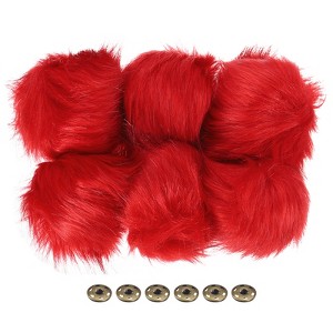 Unique Bargains Fluffy Soft Elastic Faux Fur Pom Poms for Hats DIY Scarves 6 Pcs - 1 of 4