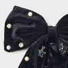 Embellished Hair Bow with Tails - Black - 3 of 3