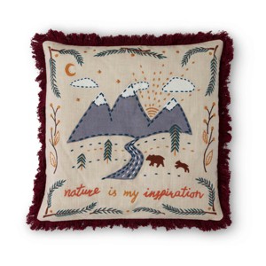 Park Hill Collection Mountain Road Appliqued Cotton Pillow - 1 of 3