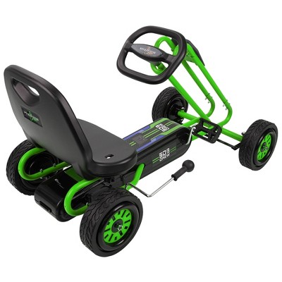 Green Adjustable Pedal Go Kart with Ergonomic Seat