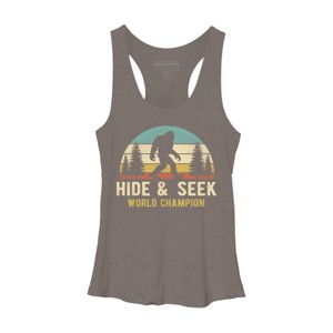 Women's Design By Humans Bigfoot - Hide And Seek World Champion By clickbong Racerback Tank Top - 1 of 2