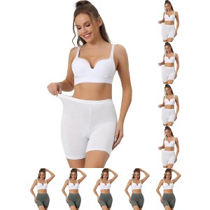 INSPIRE CHIC Women's Mid-Thigh Full Coverage Soft Stretch Boxer Briefs 10 Packs - 1 of 4