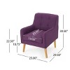 Modern Fabric Upholstered Accent Arm Chair,Wooden Tufted Comfy Reading Bedroom Armchair,Living Room Lounge Chair with Extra Cushion-Coolbibila - 4 of 4