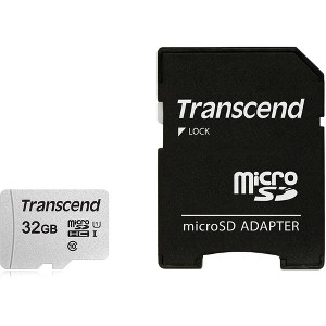 Transcend 32GB MicroSD 300s 100MB/s Class 10 Micro SDHC Memory Card with SD Adapter - 1 of 3