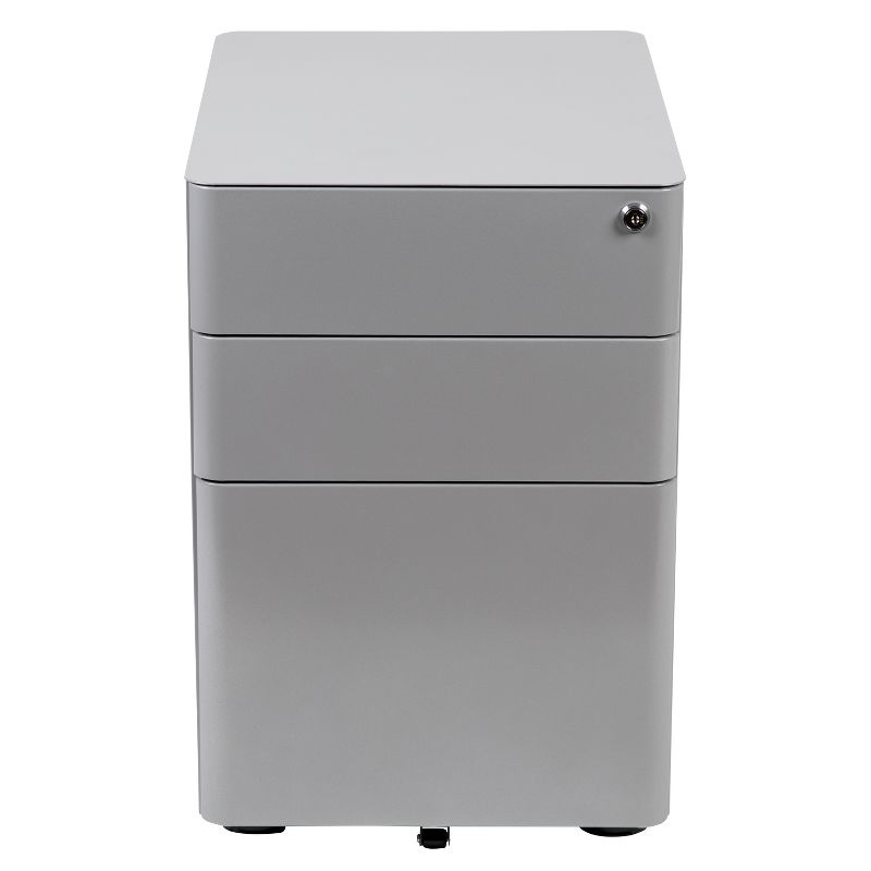 Flash Furniture Modern 3-Drawer Mobile Locking Filing Cabinet with Anti-Tilt Mechanism and Hanging Drawer for Legal & Letter Files, 4 of 14