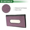 Unique Bargains Universal Car Tissue Holder Sun Visor Holder Cover Car Backseat Extra Large Tissue Organization Faux Leather Black Pink - 3 of 4