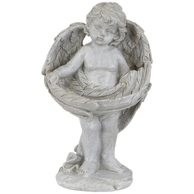 Northlight Set of 3 Gray Sitting Cherub Angel Outdoor Garden