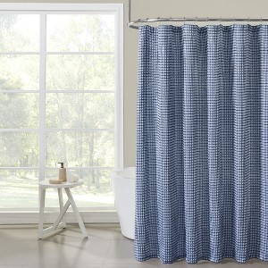 Hotel Collection Premium Waffle Weave Mold & Mildew Resistant Fabric Shower Curtain by Kate Aurora - 1 of 3