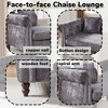 81-inch Chenille Face-to-face Chaise Lounge with Two Pillows,Nailhead trim,Button Tufted Design and Rolled Arms for Lounge, Living room and Office - 2 of 4