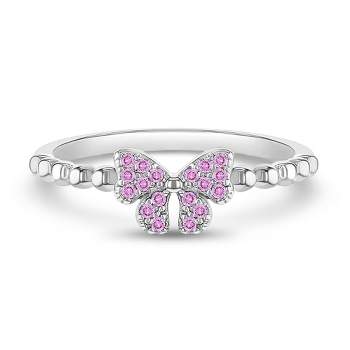 Girl's CZ Bow Sterling Silver Ring - In Season Jewelry