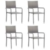vidaXL Garden Dining Chair Set of 4 Grey PE rattan, steel Standard - Gray 4 - 2 of 4